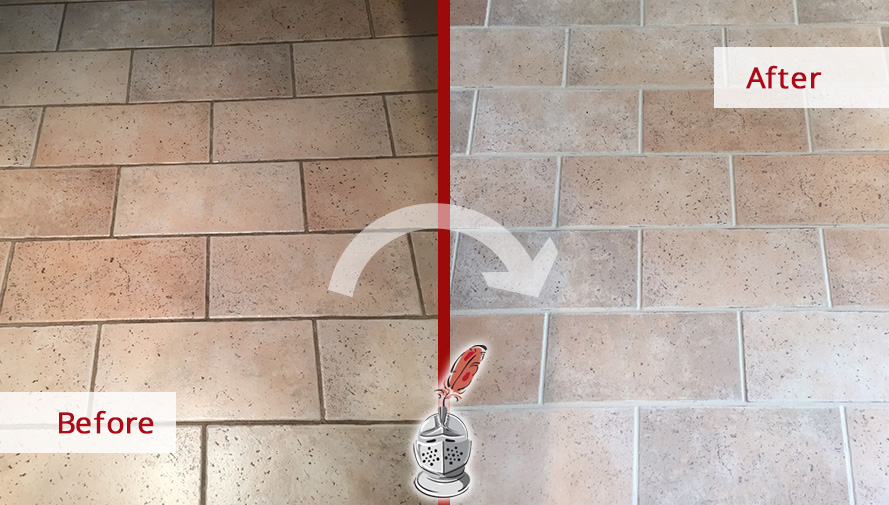 Before and After Picture of a Grout Cleaning Service in Berwyn, PA