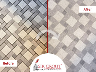 Before and After Picture of a Bathroom Tile and Grout Cleaning in Drexel Hill, PA 