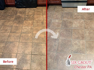 Before and After Picture of This Floor in Conshohocken, PA