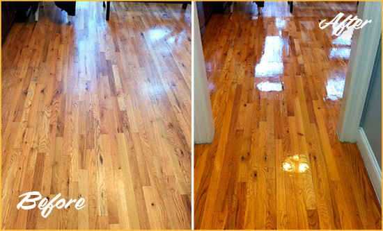 Before and After Picture of a Gladwyne Wood Deep Cleaning Service on a Worn Out Hallway