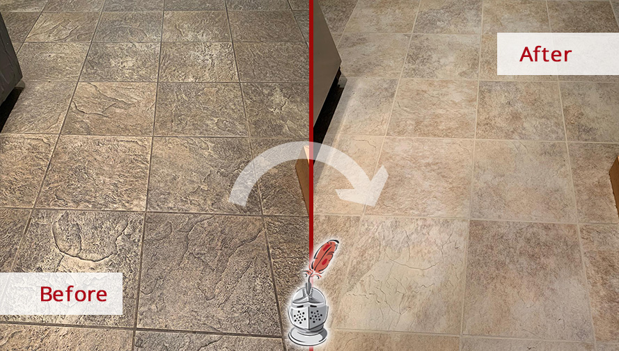 Before and After a Kitchen Tile Sealing in Downingtown, PA