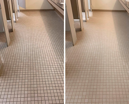 Before and After a Grout Cleaning in West Chester, PA