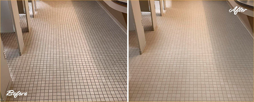 Before and After a Grout Cleaning in West Chester, Pennsylvania