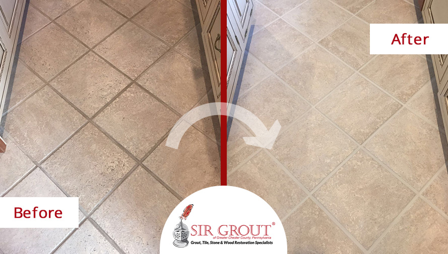 A Thorough Grout Cleaning Service Revitalized This Homeowner's Floors in Glen Mills, PA