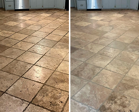 Floor Before and After a Stone Cleaning in Pottstown, PA
