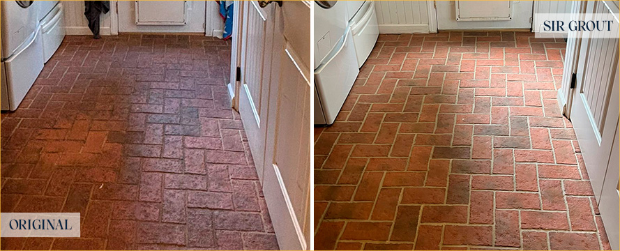Floor Before and After a Superb Grout Cleaning in West Chester, PA