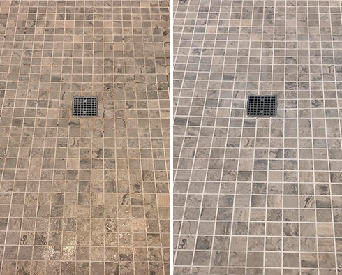 Shower Before and After a Grout Sealing in Wayne, PA