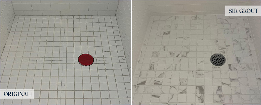 Shower Before and After Our Superb Hard Surface Restoration Services in Berwyn, PA 
