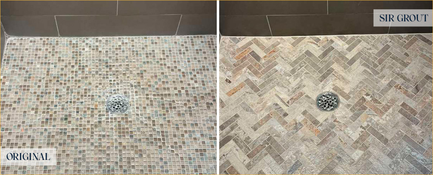 Shower Before and After Our Excellent Hard Surface Restoration Services in West Chester, PA
