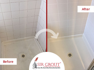 Before and After Picture of a Tile and Grout Cleaners in Kennett Square, PA