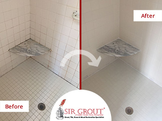 Before and After Picture of a Tile and Grout Cleaners in Phoenixville, PA