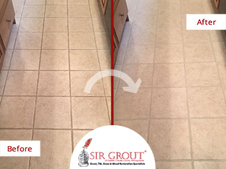 Before and After Picture of a Tile and Grout Cleaners in Schwenksville, PA