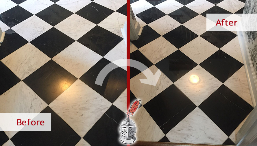 Before and After Picture of a Floor Honing Service in Conshohocken, PA