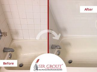 Before and After Picture of a Bathroom Tile and Cleqaning in Downingtown, Pennsylvania