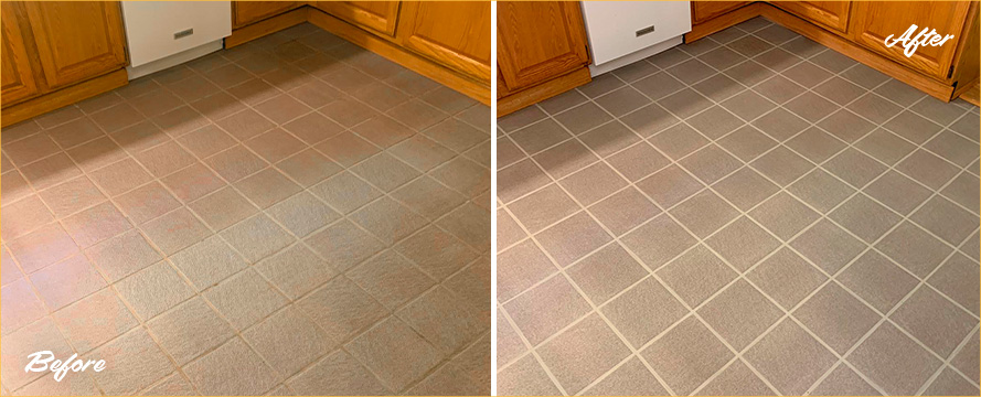 Before and After Picture of a Tile Cleaning Service in Pottstown, PA