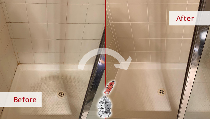 Shower Before and After a Caulking Service in Exton, PA