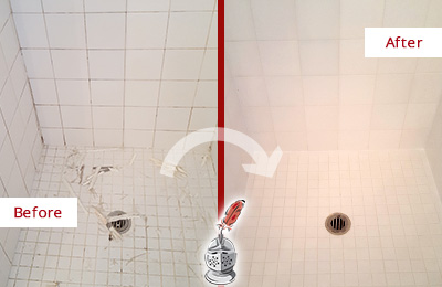 Sir Grout Caulks this Wallingford Bathroom Re-Caulked To Repair Damaged Caulking Before and After Picture of a Wallingford Bathroom Re-Caulked To Repair Damaged Caulking