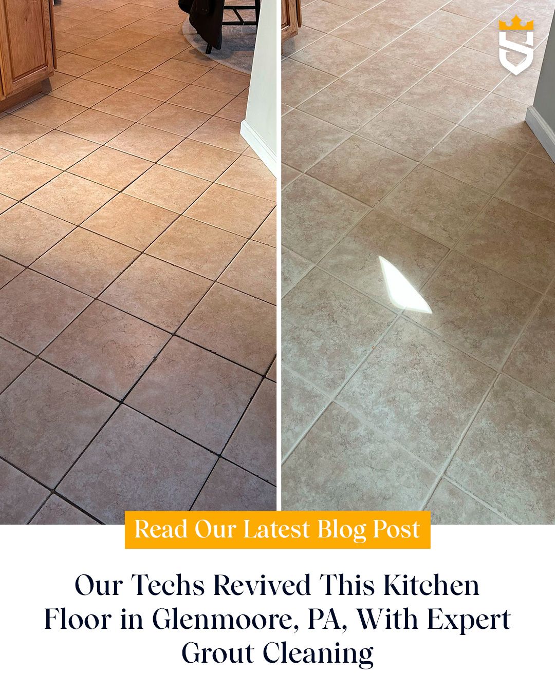 Our Techs Revived This Kitchen Floor in Glenmoore, PA, With Expert Grout Cleaning