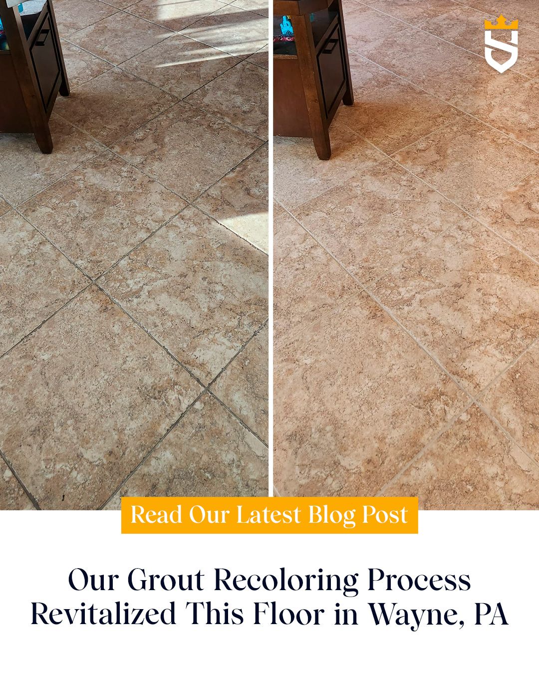 Our Grout Recoloring Process Revitalized This Floor in Wayne, PA